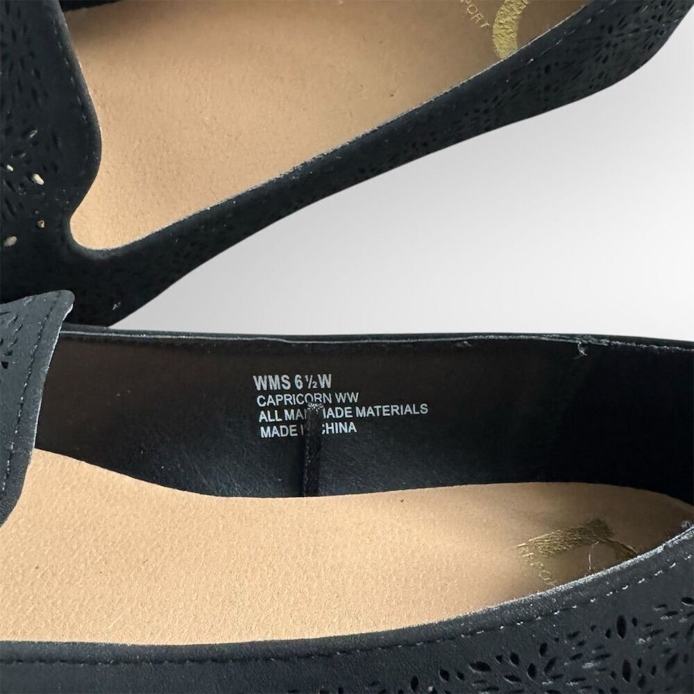 Report Women's Black Peek-a-Boo Metallic Slip-On Flats Size 6.5 NWOT - Picture 6 of 7